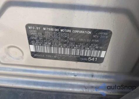 2019 Mitsubishi Outlander Sel из США, поврежденный, VIN JA4AD3A37KZ028454